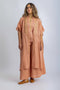 Striped linen embroidered coverup