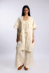 Loose fit coverup in linen and cotton with front and back bib