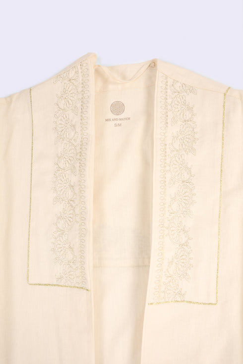 Loose fit coverup in linen and cotton with front and back bib