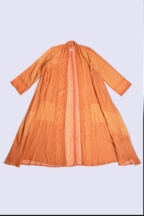 Printed Egyptian light cotton voile coat with pockets