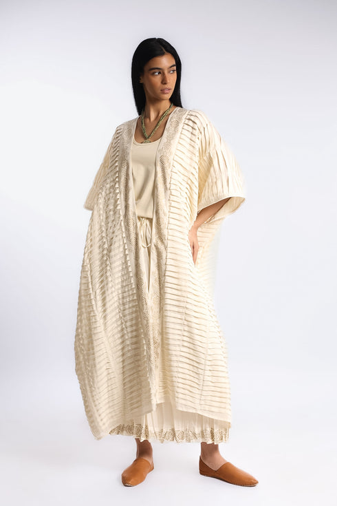 Long oversized Abaya in light cotton voile