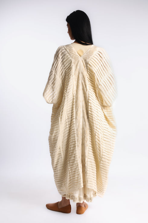 Long oversized Abaya in light cotton voile