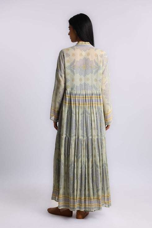 Long teared Egyptian cotton voile coat with pockets