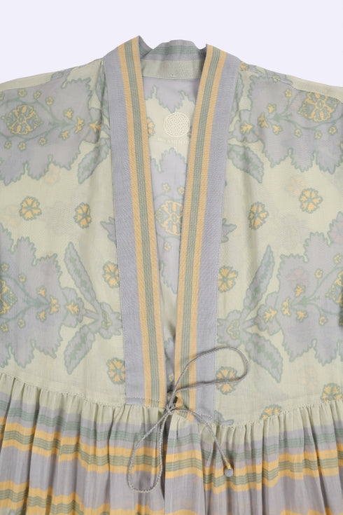 Long teared Egyptian cotton voile coat with pockets