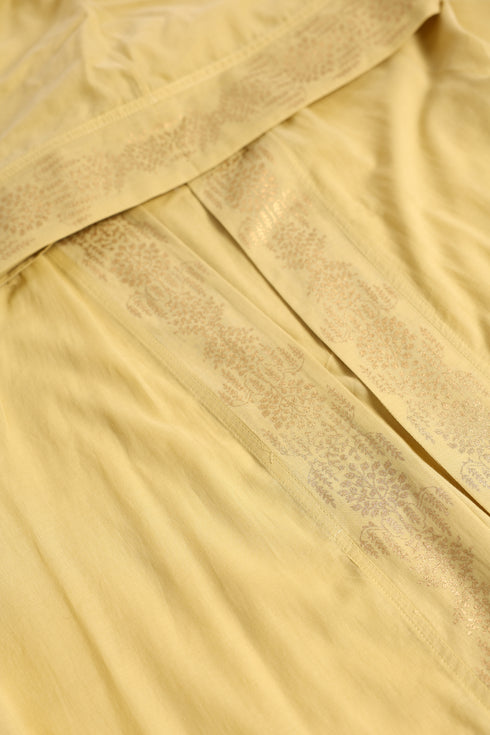 Golden Motif Hooded Cotton Voile Long Coat