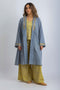 Golden Motif Hooded Cotton Voile Long Coat
