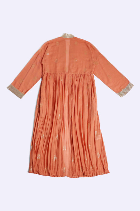 Gold printed Egyptian cotton gauze coat