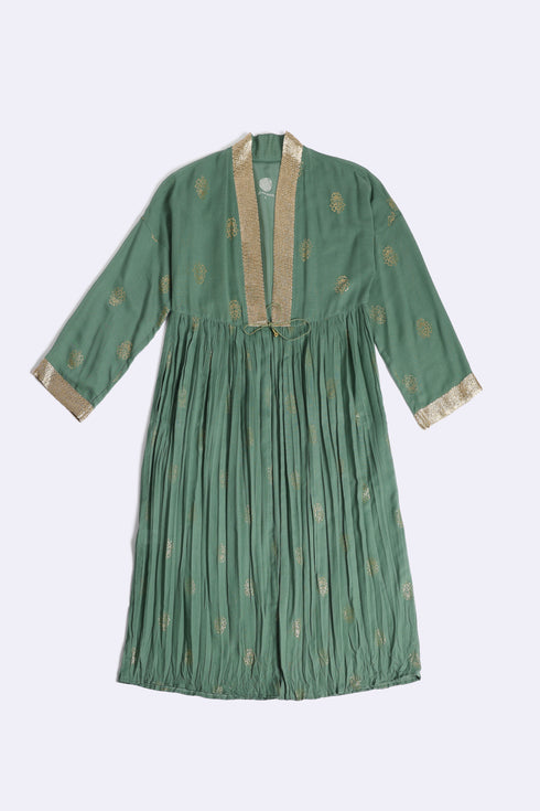 Gold printed Egyptian cotton gauze coat