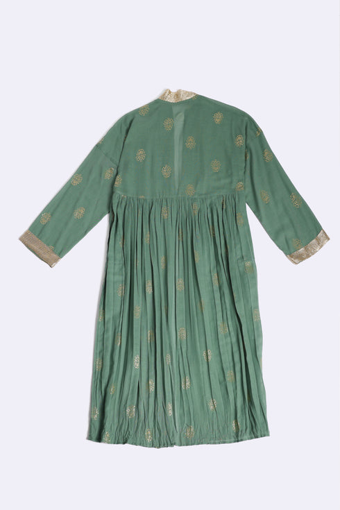 Gold printed Egyptian cotton gauze coat