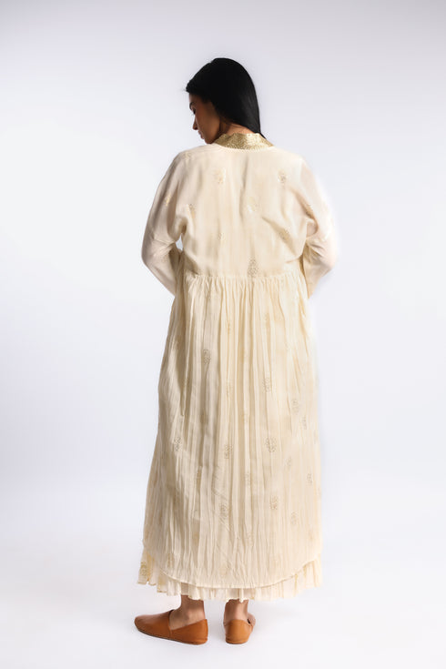 Gold printed Egyptian cotton gauze coat
