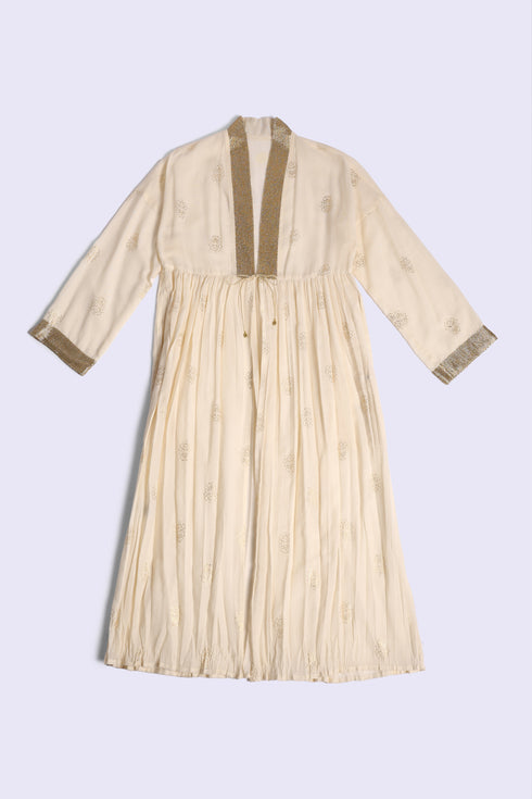 Gold printed Egyptian cotton gauze coat