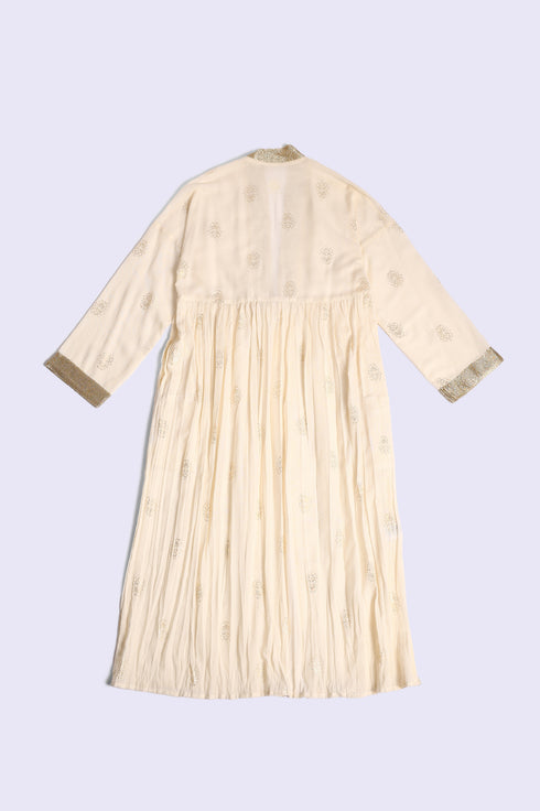 Gold printed Egyptian cotton gauze coat
