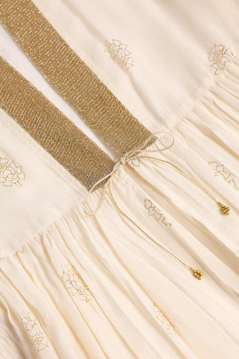 Gold printed Egyptian cotton gauze coat