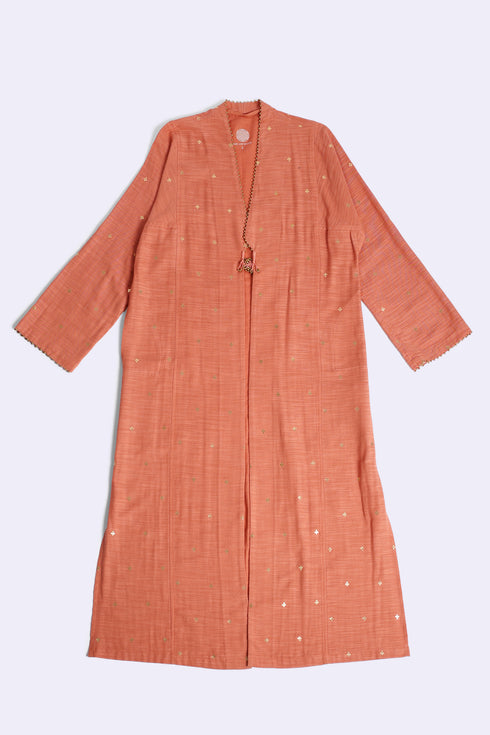 Luminous Egyptian cotton slub long coat