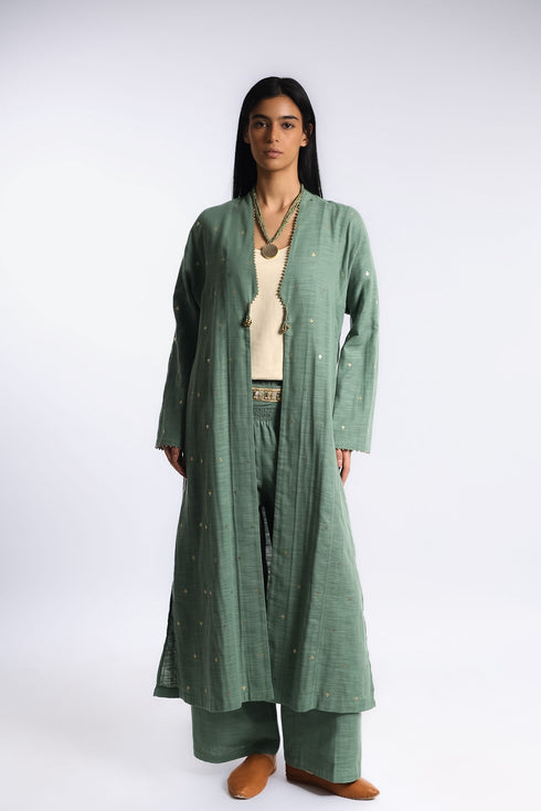 Luminous Egyptian cotton slub long coat