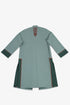 Mid-length felt coat with contrast stitching