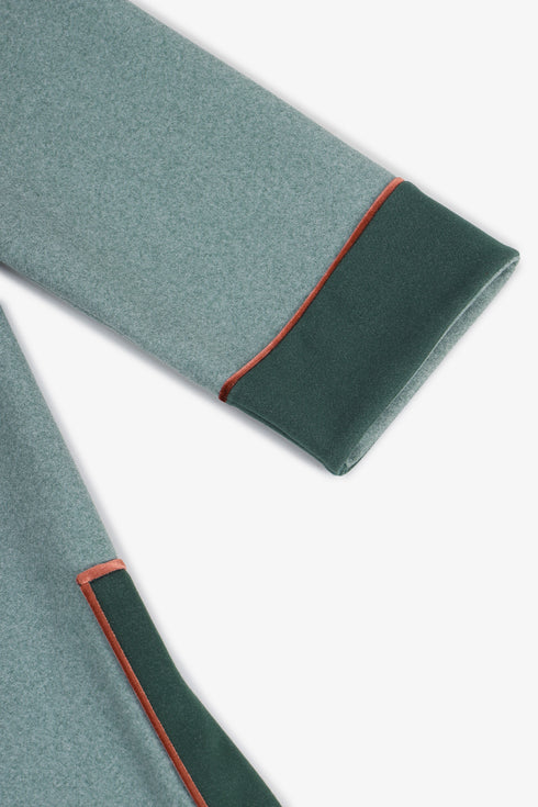 Mid-length felt coat with contrast stitching