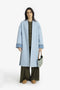 Mid-length felt coat with contrast stitching