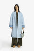 Mid-length felt coat with contrast stitching