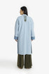 Mid-length felt coat with contrast stitching