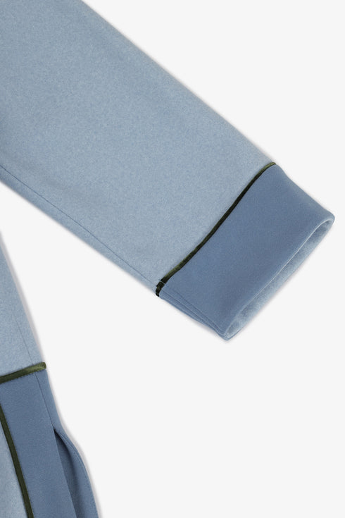 Mid-length felt coat with contrast stitching