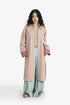Mid-length felt coat with contrast stitching
