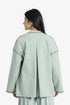 Reversible short jacket with front pocket