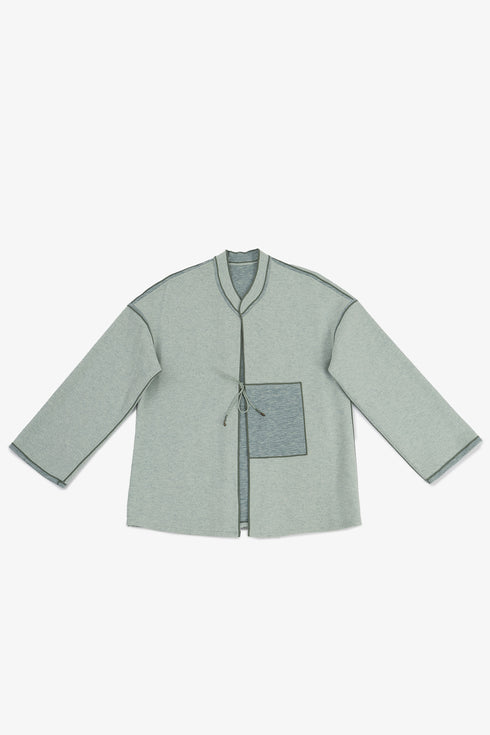 Reversible short jacket with front pocket