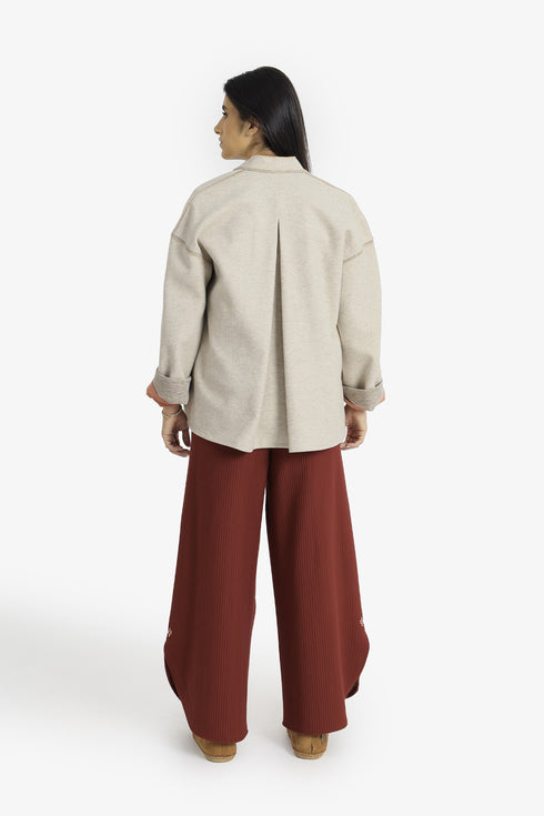 Reversible short jacket with front pocket
