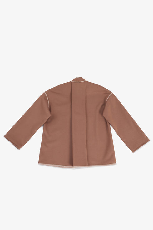 Reversible short jacket with back pleat