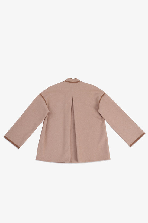 Reversible short jacket with back pleat