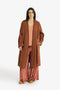 Embroidered short coat with multicolor panels