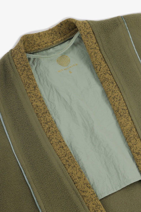 Multicolor embroidered coat with contrast side detailing
