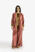 Reversible velvet jacket with contrast pleated details
