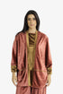 Reversible velvet jacket with contrast pleated details