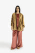 Reversible velvet jacket with contrast pleated details
