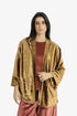 Reversible velvet jacket with contrast pleated details