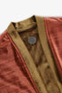 Reversible velvet jacket with contrast pleated details