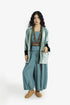 Reversible velvet jacket with contrast pleated details