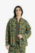 Printed quilted cotton jacket with patch pocket