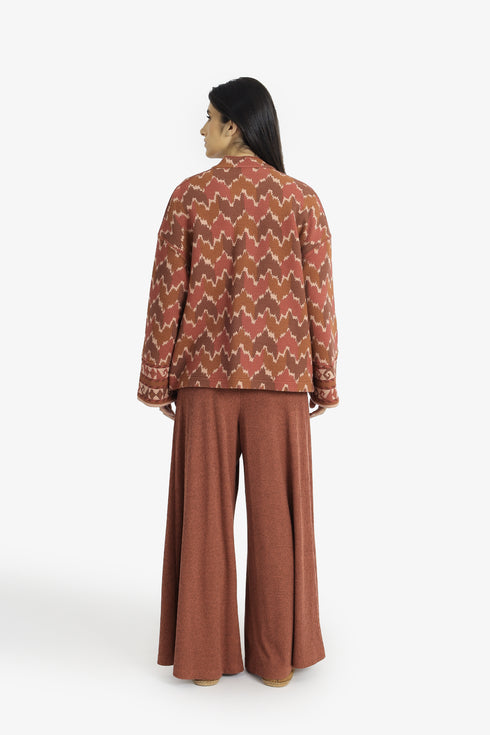 Printed quilted cotton jacket with patch pocket