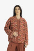 Printed quilted cotton jacket with patch pocket