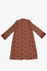 Quilted Ikat print coat with velvet cuffs