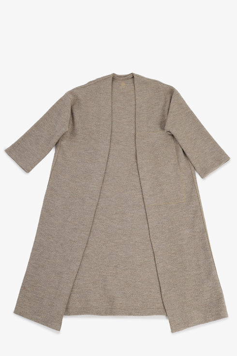 Oversized wool-blend bouclé coat with raw edges