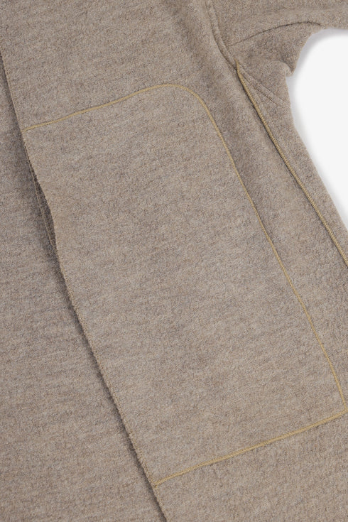 Oversized wool-blend bouclé coat with raw edges