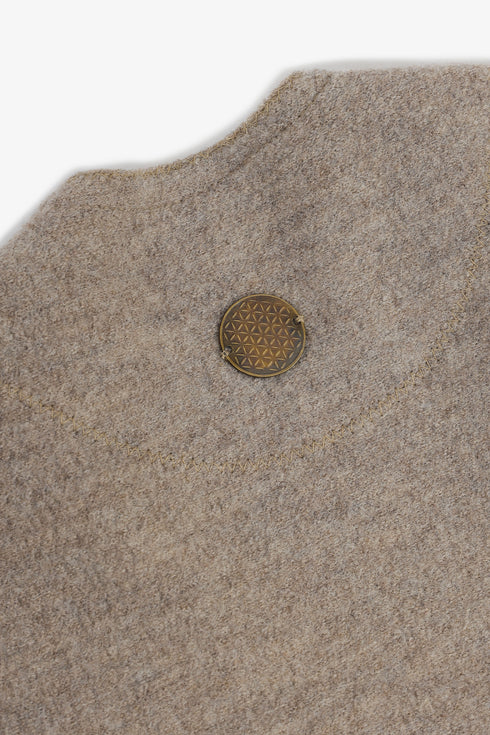 Oversized wool-blend bouclé coat with raw edges