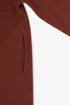 Draped collar coat with contrast stitching
