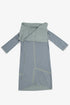 Draped collar coat with contrast stitching