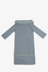 Draped collar coat with contrast stitching