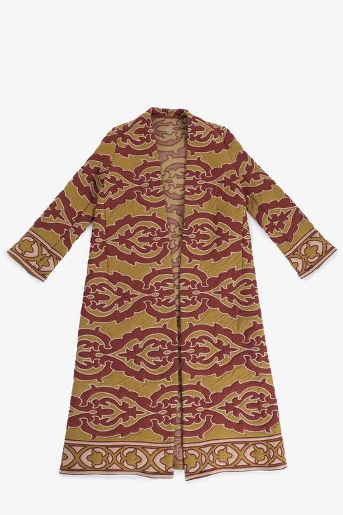 Long quilted cotton-blend Ottoman coat